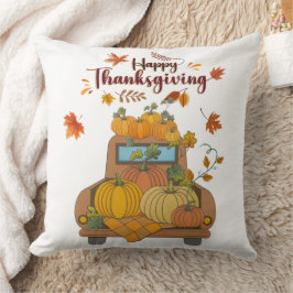 Happy Thanksgiving Pumpkin Truck | Cozy Autumn Kussen