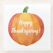 Happy Thanksgiving Pumpkin-Waterverf Glazen Onderzetter (Voorkant)