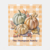 Happy Thanksgiving Pumpkins & Autumn Leaves Fleece Deken (Voorkant)