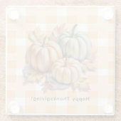 Happy Thanksgiving Pumpkins & Autumn Leaves Glazen Onderzetter (Achterkant)