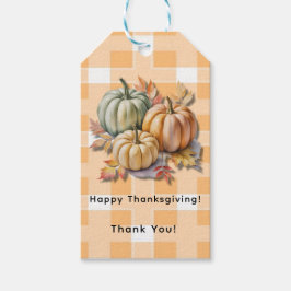Happy Thanksgiving Pumpkins & Autumn Leaves Thanks Cadeaulabel
