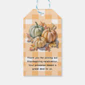 Happy Thanksgiving Pumpkins & Autumn Leaves Thanks Cadeaulabel (Achterkant)