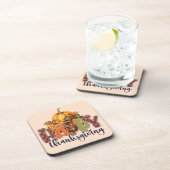 Happy Thanksgiving Pumpkins Bier Onderzetter (Rechterzijde)