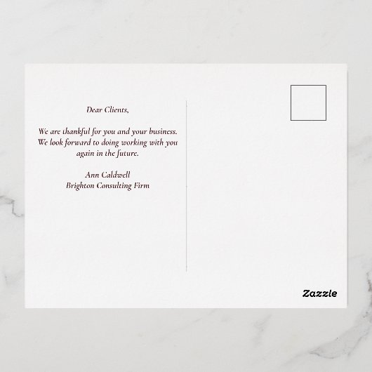 Happy Thanksgiving Pumpkins Custom Company Gold Folie Feestdagen Briefkaart (Achterkant)