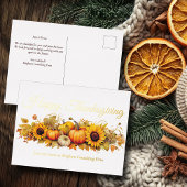 Happy Thanksgiving Pumpkins Custom Company Gold Folie Feestdagen Briefkaart
