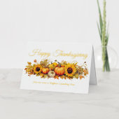 Happy Thanksgiving Pumpkins Custom Company Gold Folie Feestdagenkaart (Voorkant)