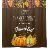 Happy Thanksgiving Pumpkins en Autumn Foliage Douchegordijn (Voorkant)