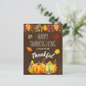 Happy Thanksgiving Pumpkins en Autumn Foliage Feestdagenkaart (Staand voorkant)