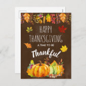 Happy Thanksgiving Pumpkins en Autumn Foliage Feestdagenkaart (Voorkant / Achterkant)