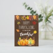 Happy Thanksgiving Pumpkins en Autumn Foliage Feestdagenkaart (Staand voorkant)