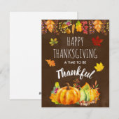 Happy Thanksgiving Pumpkins en Autumn Foliage Feestdagenkaart (Voorkant / Achterkant)