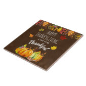 Happy Thanksgiving Pumpkins en Autumn Foliage Tegeltje (Zijkant)
