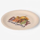 Happy Thanksgiving Pumpkins Papieren Bordje (Gekanteld)