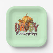 Happy Thanksgiving Pumpkins Papieren Bordje (Voorkant)
