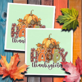 Happy Thanksgiving Pumpkins Servet