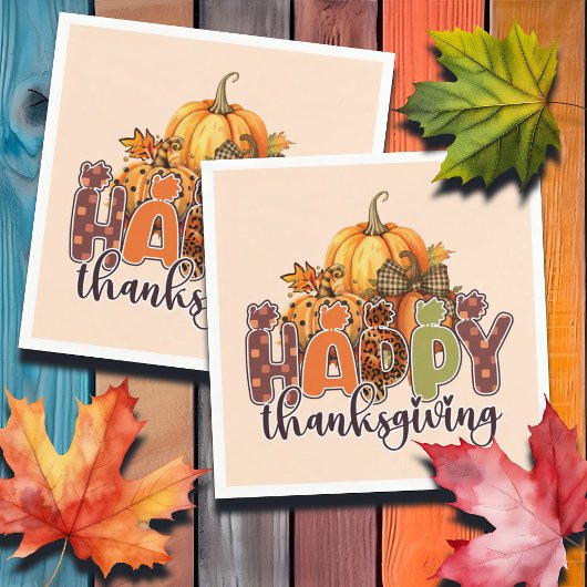 Happy Thanksgiving Pumpkins Servet