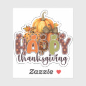 Happy Thanksgiving Pumpkins Sticker (Vel)