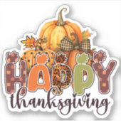 Happy Thanksgiving Pumpkins Sticker (Voorkant)