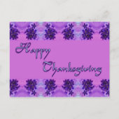 Happy Thanksgiving Purple Flowers Feestdagenkaart (Voorkant)