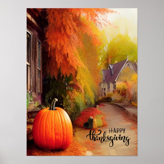 Happy Thanksgiving Quiet Life op het platteland Poster (Voorkant)