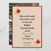 Happy Thanksgiving Quote Custom Photo Card Feestdagenkaart (Voorkant / Achterkant)