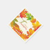 Happy Thanksgiving Quote Fall laat papier staan Servet (Hoek)