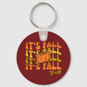 Happy Thanksgiving Quote Het is Herfst Y'all Sleutelhanger (Voorkant)