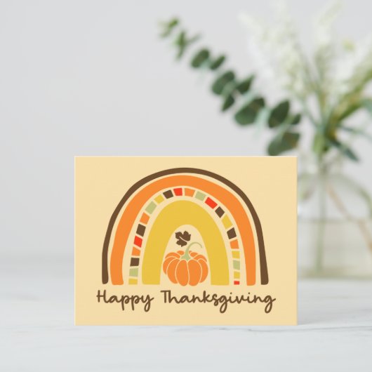 Happy Thanksgiving Rainbow Briefkaart (Staand voorkant)