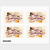 Happy Thanksgiving Rechthoekige Sticker (Vel)