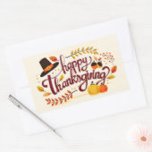 Happy Thanksgiving Rechthoekige Sticker (Envelop)
