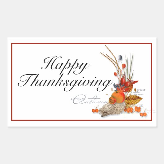 Happy Thanksgiving Rechthoekige Sticker (Voorkant)