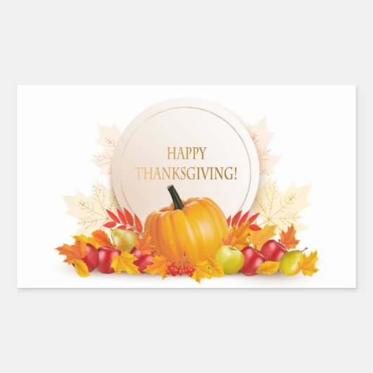 Happy Thanksgiving Rechthoekige Sticker (Voorkant)