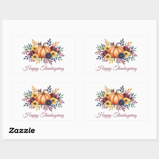 Happy Thanksgiving Rechthoekige Sticker (Vel)