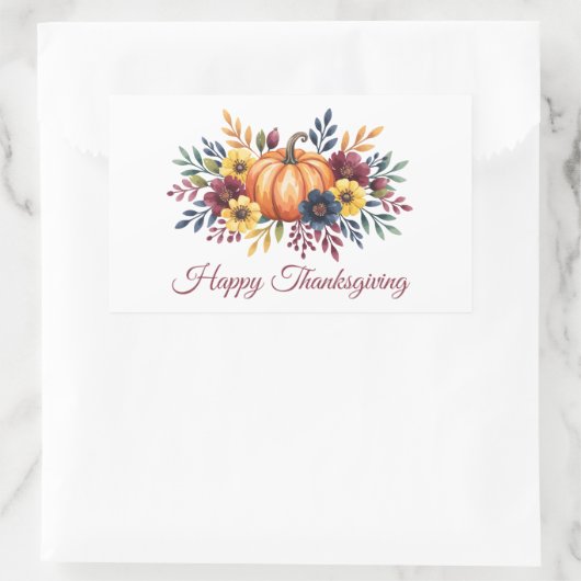 Happy Thanksgiving Rechthoekige Sticker (Tas)