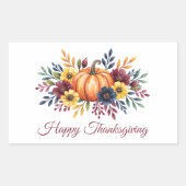 Happy Thanksgiving Rechthoekige Sticker (Voorkant)