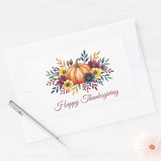 Happy Thanksgiving Rechthoekige Sticker (Envelop)