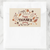 Happy Thanksgiving Rechthoekige Sticker (Tas)