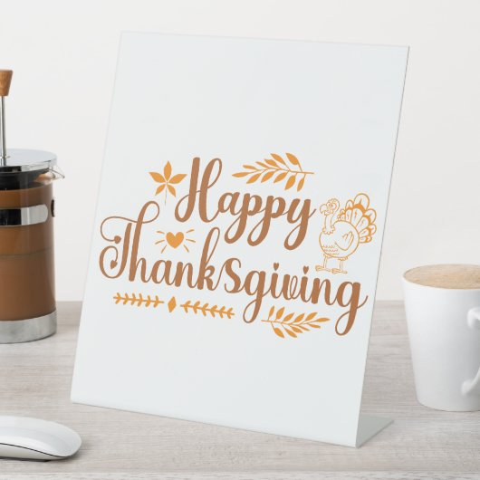 Happy Thanksgiving Reclamebord Met Voetstuk (Insitu)