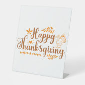 Happy Thanksgiving Reclamebord Met Voetstuk (Voorkant)