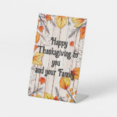 Happy Thanksgiving Reclamebord Met Voetstuk (Voorkant)