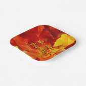 Happy Thanksgiving Red Autumn Leaves Papieren Bordje (Gebogen)