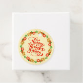 Happy Thanksgiving Red Gold Wreath Bedankjes Labels (In situ)