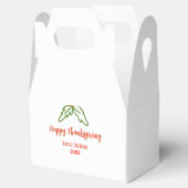 Happy Thanksgiving red green leaves cherry name ye Bedankdoosjes (Geopend)