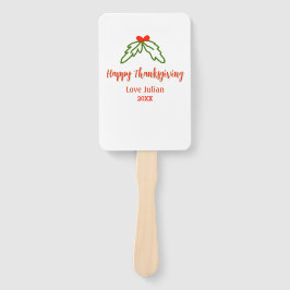 Happy Thanksgiving red green leaves cherry name ye Handwaaier