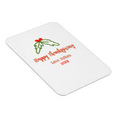 Happy Thanksgiving red green leaves cherry name ye Magneet (Rechterzijde)