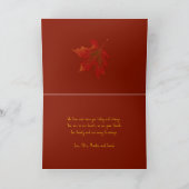 Happy Thanksgiving Red Leaves Folded Greeting Kaart (Binnen)