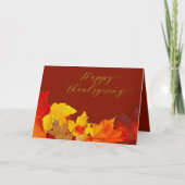 Happy Thanksgiving Red Leaves Folded Greeting Kaart (Voorkant)