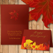 Happy Thanksgiving Red Leaves Folded Greeting Kaart