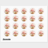 Happy Thanksgiving Red Mushrooms Autumn Herfst Ronde Sticker (Vel)