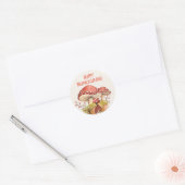 Happy Thanksgiving Red Mushrooms Autumn Herfst Ronde Sticker (Envelop)